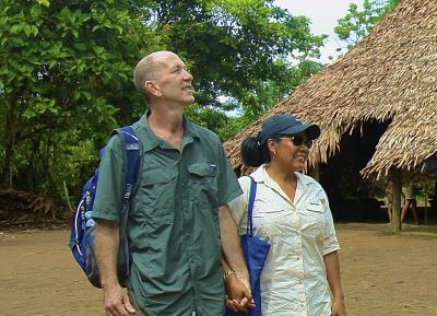 Jim and Gina visiting the bora tribe